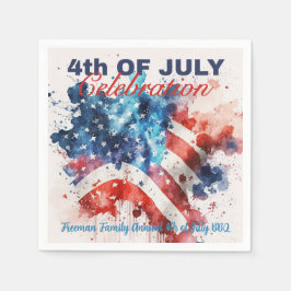 Patriotic Red White and Blue USA Flag Party Serviette
