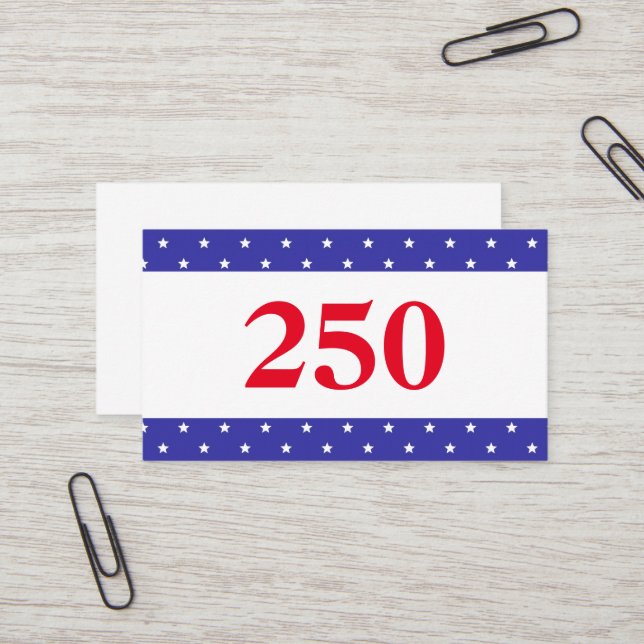 Patriotic Red White & Blue 250 Visitenkarte (Vorderseite/Rückseite Beispiel)