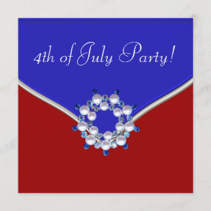 Patriotic Red White Blue 4. Juli Party Einladung