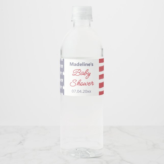 Patriotic Red White Blue Baby Dusche Party (Vorderseite)