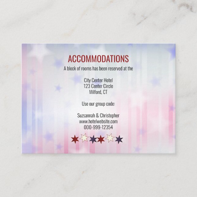Patriotic Red White Blue Background Stars unten Begleitkarte (Vorderseite)