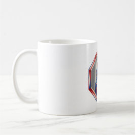 Patriotic Red White & Blue Cat In Frame Kaffeetasse
