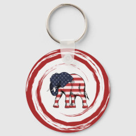 Patriotic Red White Blue Elephant Schlüsselanhänger