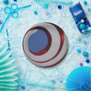 Patriotic Red White Blue Glass Weihnachtsball Pappteller