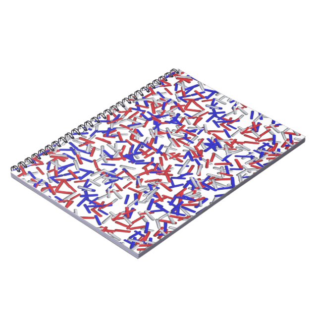 Patriotic Red White Blue Sprinkles Notizblock (Linke Seite)