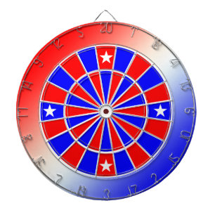 Patriotic Red White Blue Star Accented Dartscheibe