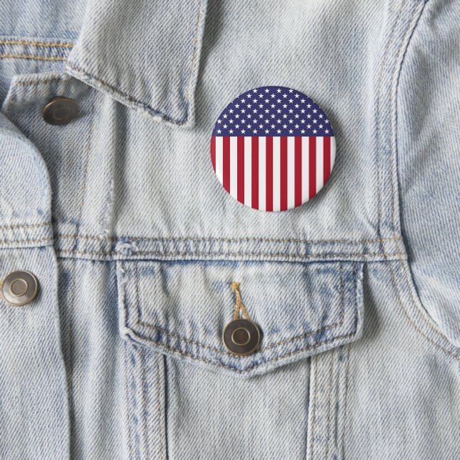Patriotic Red White Blue Stars And Stripes Flag Button (Beispiel)