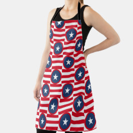 PATRIOTIC RED WHITE BLUE STARS & PATTERNS SCHÜRZE