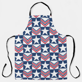 PATRIOTIC RED WHITE BLUE STARS & PATTERNS SCHÜRZE