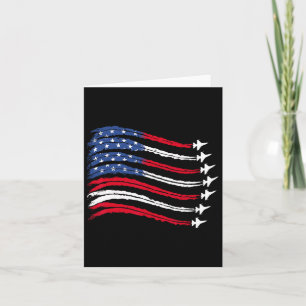 Patriotic Red White Blue Usa Flag Fighting Jets 4. Karte