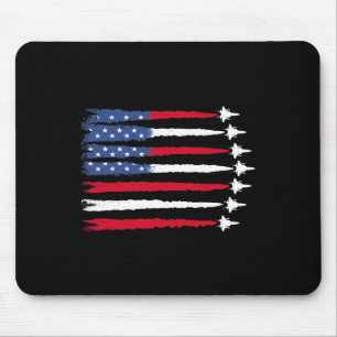 Patriotic Red White Blue Usa Flag Fighting Jets 4. Mousepad