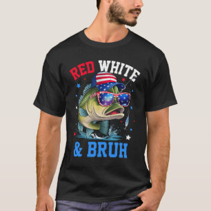 Patriotic Red White & Bruh America Fischen 4t T-Shirt