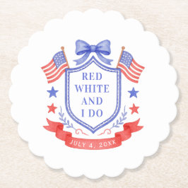 Patriotic Red White & I Do Bridal Shower Untersetzer