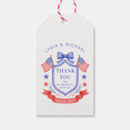 Patriotic Red White & I Do Monogram Wedding Geschenkanhänger