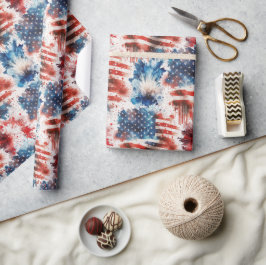 Patriotic Red White und Blue 4. Juli Wrapping Geschenkpapier