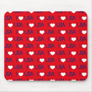 PATRIOTIC RED WHUE BLUE I LIEBE USA MOUSEPAD