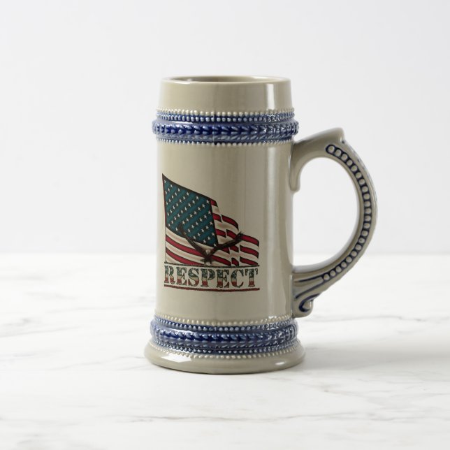 Patriotic Respekt, Eagle auf der großen US-Flagge Bierglas (Rechts)