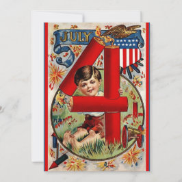 Patriotic Retro Vintag USA 4. Juli Feiertagskarte