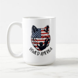 Patriotic Rewild America Wolf Kaffeetasse