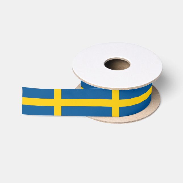 Patriotic Ribbon mit der Flagge Schwedens Satinband (Spule)