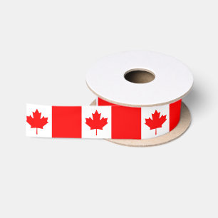 Patriotic Ribbon mit Flagge Kanadas Satinband