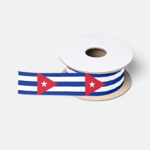 Patriotic Ribbon mit Flagge Kubas Satinband