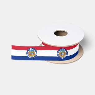 Patriotic Ribbon mit Flagge von Missouri, USA Satinband