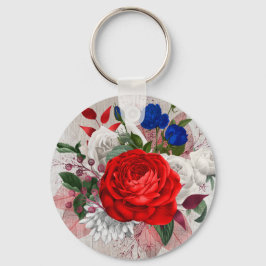 Patriotic Rose Bouquet Schlüsselanhänger