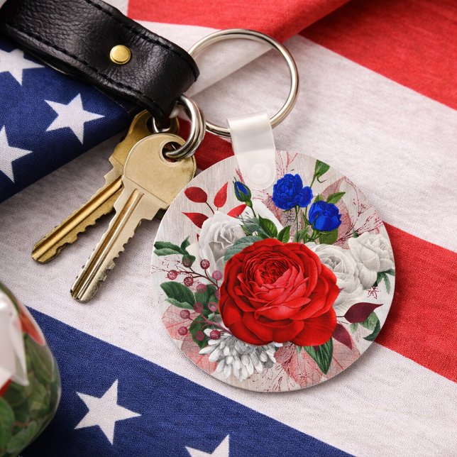 Patriotic Rose Bouquet Schlüsselanhänger (Von Creator hochgeladen)