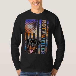 Patriotic Rottweiler American Flag Hunde Lover T-Shirt