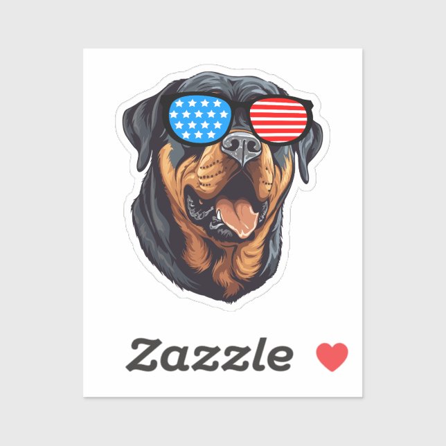 Patriotic Rottweiler Aufkleber (Blatt)