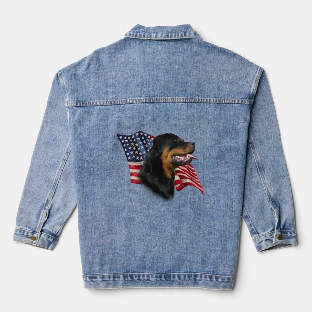 Patriotic Rottweiler Jeansjacke (Rückseite)