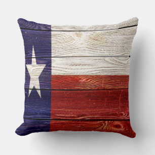 Patriotic Rustic Wood Texas Flag Kissen