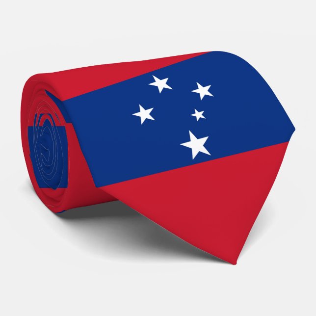 Patriotic Samoa Island Fahne Krawatte (Gerollt)