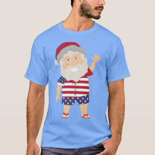 Patriotic Santa 4. Juli Amerikanische Weihnachtsfe T-Shirt