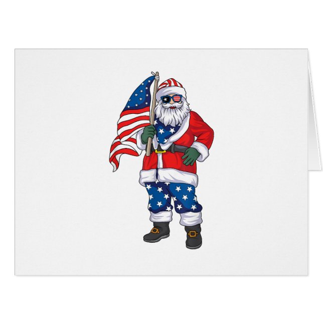 Patriotic Santa American Weihnachten 4. Juli San (Vorderseite (Horizontal))