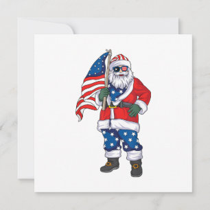 Patriotic Santa American Weihnachten 4. Juli San Einladung