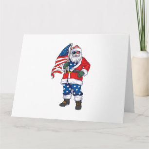 Patriotic Santa American Weihnachten 4. Juli San Karte