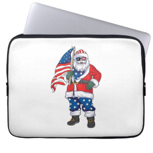 Patriotic Santa American Weihnachten 4. Juli San Laptopschutzhülle