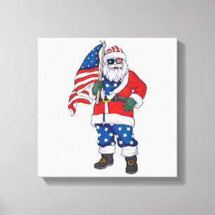 Patriotic Santa American Weihnachten 4. Juli San Leinwanddruck