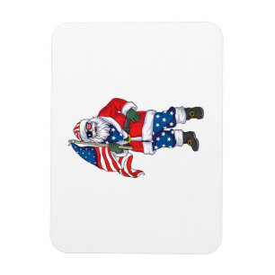 Patriotic Santa American Weihnachten 4. Juli San Magnet