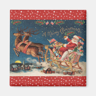 Patriotic Santa Magnet