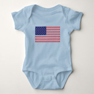 Patriotic Sasquatch Bigfoot Baby Strampler