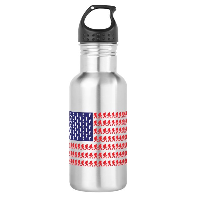 Patriotic Sasquatch Edelstahlflasche (Vorderseite)