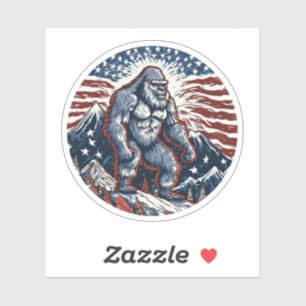 Patriotic Sasquatch, kundenspezifisch geschnittene Aufkleber