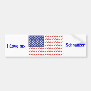 Patriotic Schnauzer dog / USA Autoaufkleber