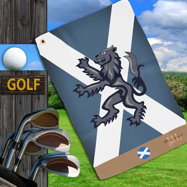 Patriotic Scottish Flag Golf Handtuch mit Monogram (Von Creator hochgeladen)