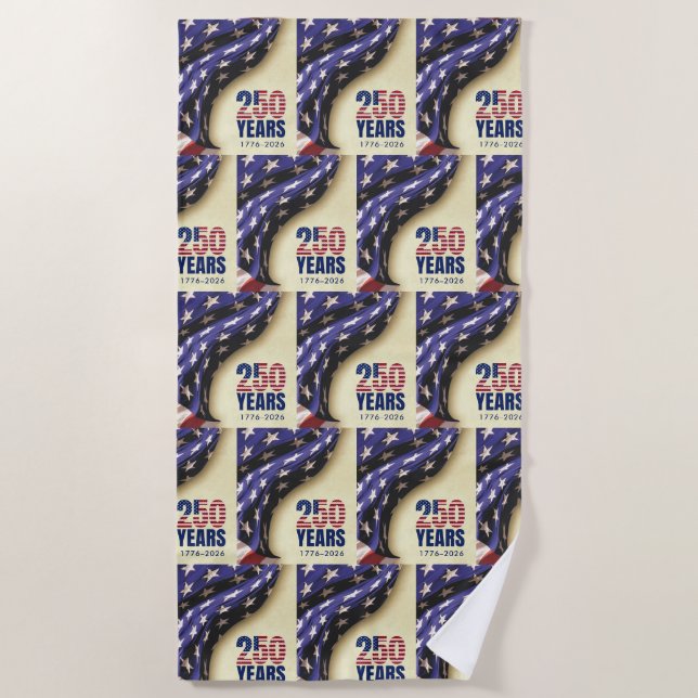 Patriotic Semiquincentennial USA 250th July 4th Strandtuch (Vorderseite)