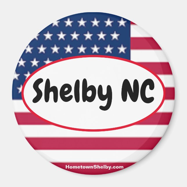 Patriotic Shelby NC Kühlschrank Magnet (Vorne)