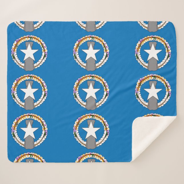 Patriotic Sherpa Blanket - Fahne Nord-Mariana Sherpadecke (Vorderseite (Horizontal))